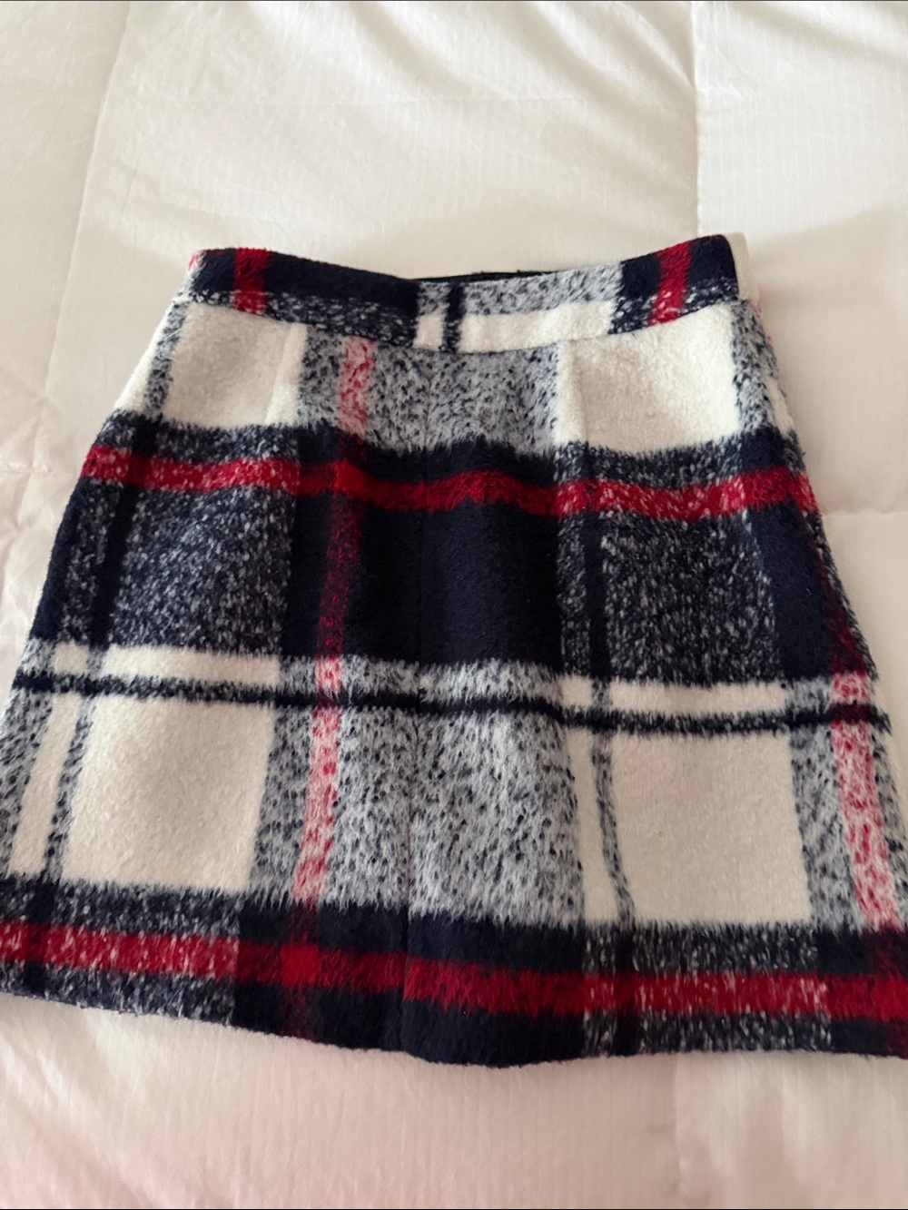 Abercrombie & Fitch Plaid Mini Skirt in Navy, White & Red